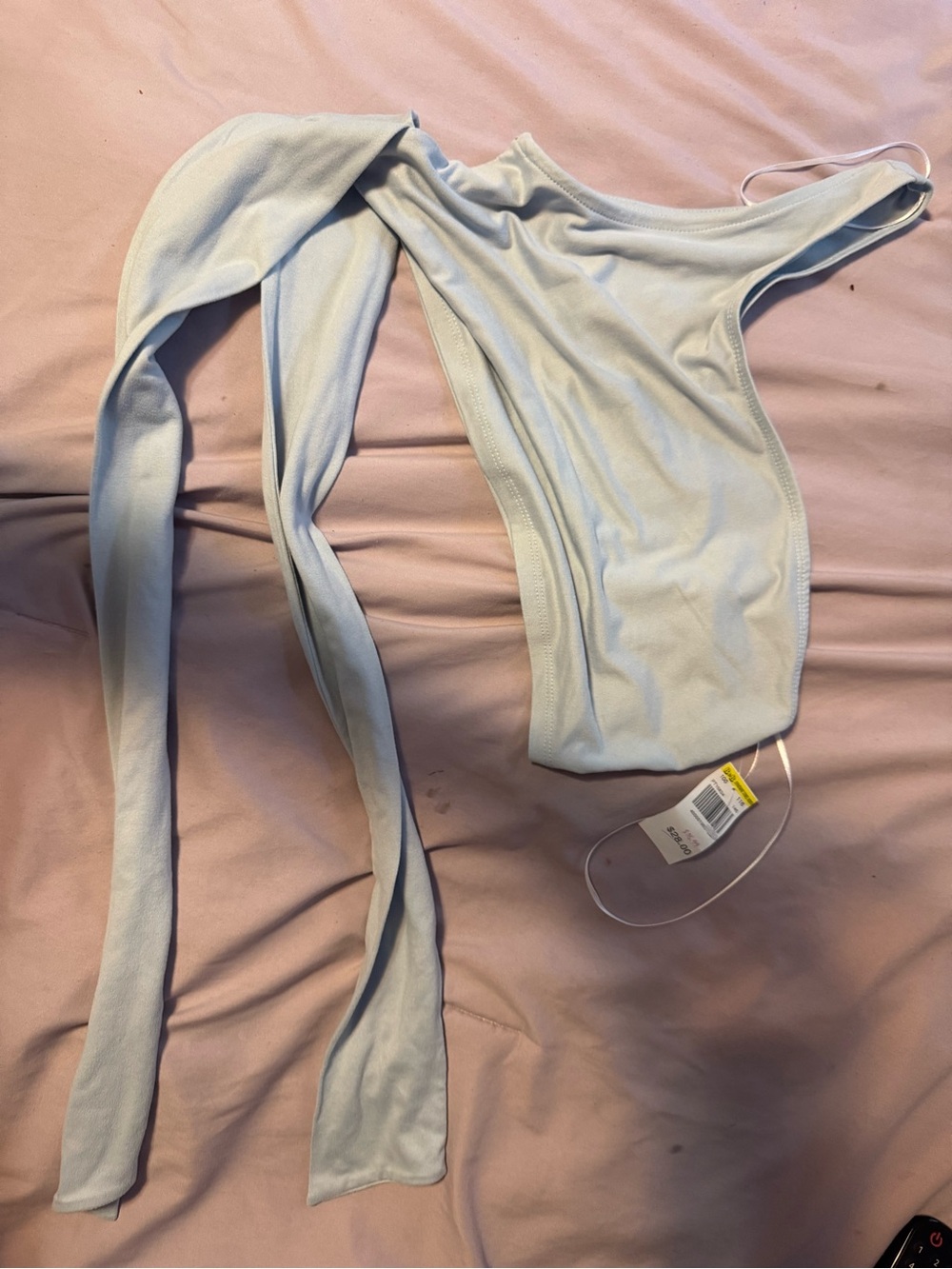 Light Blue Tie-Detail top